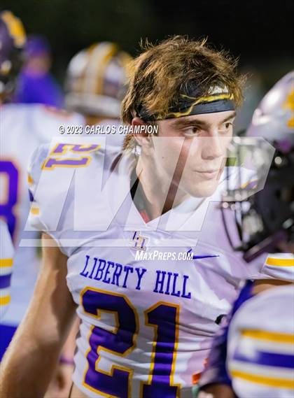 Thumbnail 2 in Pioneer vs. Liberty Hill (UIL Football 5A Division 2 Region 4 Area) photogallery.