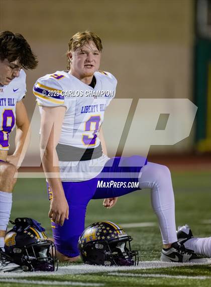 Thumbnail 1 in Pioneer vs. Liberty Hill (UIL Football 5A Division 2 Region 4 Area) photogallery.