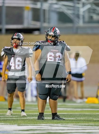 Thumbnail 3 in Pioneer vs. Liberty Hill (UIL Football 5A Division 2 Region 4 Area) photogallery.