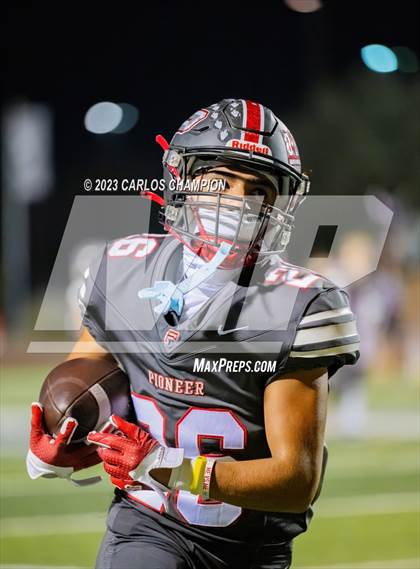 Thumbnail 2 in Pioneer vs. Liberty Hill (UIL Football 5A Division 2 Region 4 Area) photogallery.