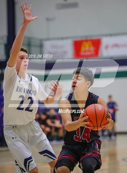 Thumbnail 1 in Deming vs. Rio Rancho(Jalene Berger Allstate Holiday Hoops Classic) photogallery.