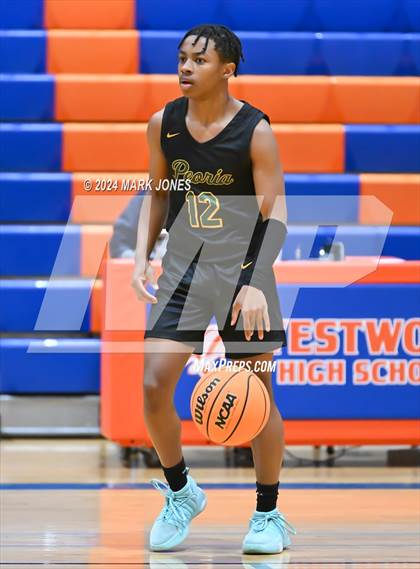 Thumbnail 3 in Peoria vs. Highland Prep (Visit Mesa Basketball Challenge) photogallery.