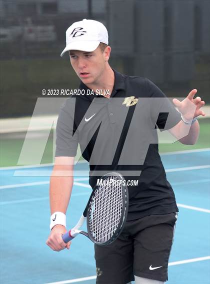 Thumbnail 3 in UIL Tennis 3A & 4A Mixed Doubles Quarterfinals photogallery.