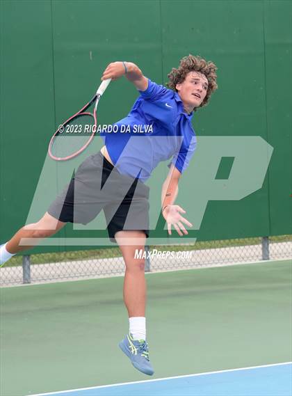 Thumbnail 3 in UIL Tennis 3A & 4A Mixed Doubles Quarterfinals photogallery.
