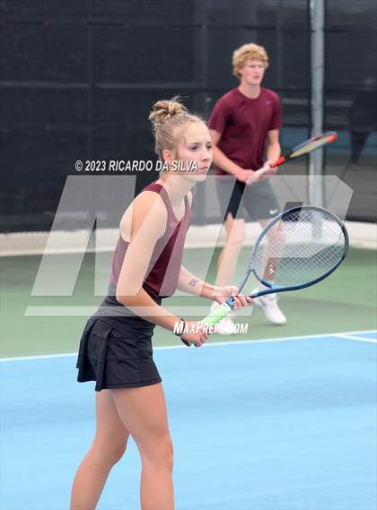 Thumbnail 3 in UIL Tennis 3A & 4A Mixed Doubles Quarterfinals photogallery.