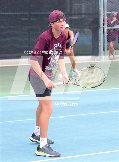 Thumbnail 3 in UIL Tennis 3A & 4A Mixed Doubles Quarterfinals photogallery.