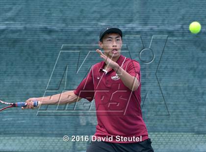 Thumbnail 1 in Dougherty Valley vs. Lowel (CIF NorCal Regional Team Tennis Championships) photogallery.