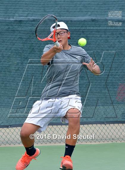 Thumbnail 1 in Dougherty Valley vs. Lowel (CIF NorCal Regional Team Tennis Championships) photogallery.