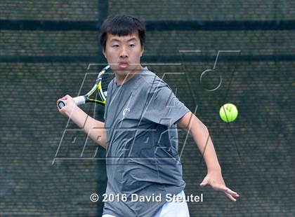 Thumbnail 2 in Dougherty Valley vs. Lowel (CIF NorCal Regional Team Tennis Championships) photogallery.