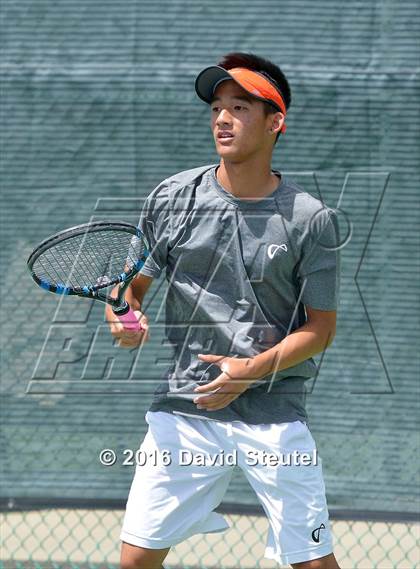 Thumbnail 2 in Dougherty Valley vs. Lowel (CIF NorCal Regional Team Tennis Championships) photogallery.