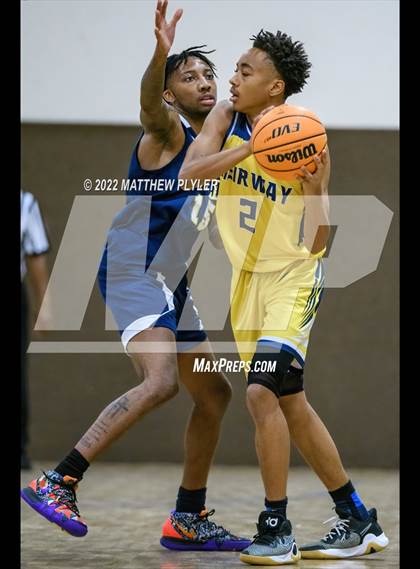 Thumbnail 2 in New Life Christian Academy vs. Heirway Christian Academy (Isaac Levy Veterans Day Tournament) photogallery.