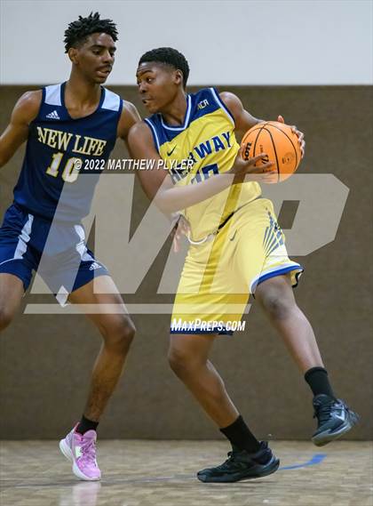 Thumbnail 2 in New Life Christian Academy vs. Heirway Christian Academy (Isaac Levy Veterans Day Tournament) photogallery.