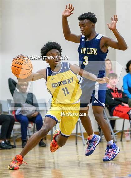 Thumbnail 1 in New Life Christian Academy vs. Heirway Christian Academy (Isaac Levy Veterans Day Tournament) photogallery.