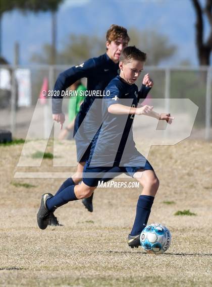 Thumbnail 3 in Pusch Ridge Christian Academy vs Safford (Bohdie Larson Celebration Classic) photogallery.