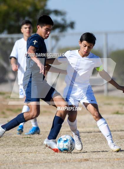 Thumbnail 1 in Pusch Ridge Christian Academy vs Safford (Bohdie Larson Celebration Classic) photogallery.