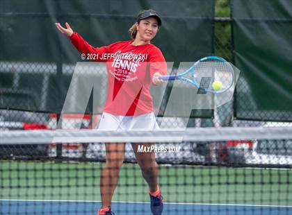 Thumbnail 2 in NCHSAA 3A Girls Tennis Championships (Doubles) photogallery.