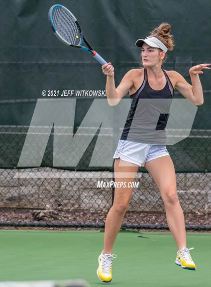 Thumbnail 2 in NCHSAA 3A Girls Tennis Championships (Doubles) photogallery.