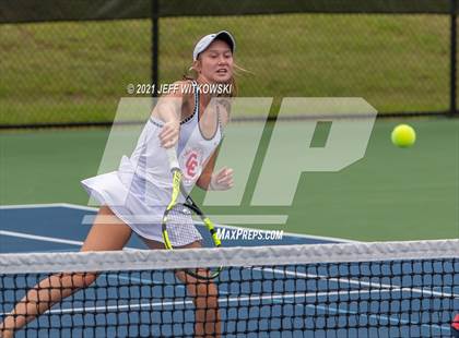 Thumbnail 1 in NCHSAA 3A Girls Tennis Championships (Doubles) photogallery.
