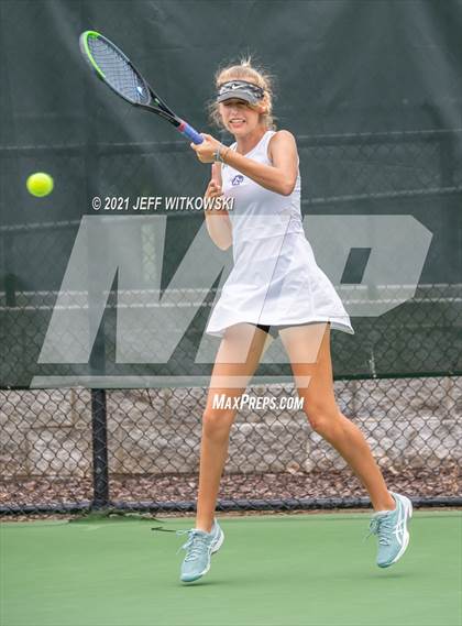 Thumbnail 1 in NCHSAA 3A Girls Tennis Championships (Doubles) photogallery.