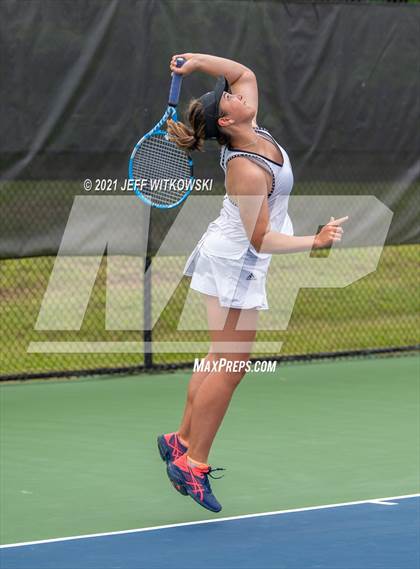 Thumbnail 2 in NCHSAA 3A Girls Tennis Championships (Doubles) photogallery.