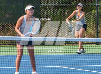 Thumbnail 3 in NCHSAA 3A Girls Tennis Championships (Doubles) photogallery.