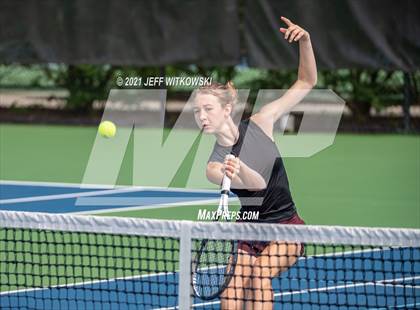 Thumbnail 3 in NCHSAA 3A Girls Tennis Championships (Doubles) photogallery.