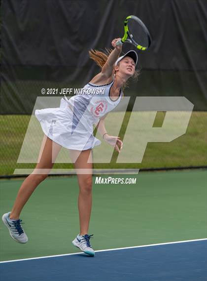 Thumbnail 1 in NCHSAA 3A Girls Tennis Championships (Doubles) photogallery.
