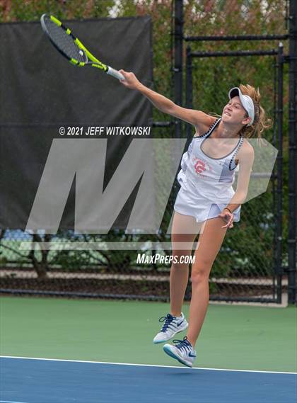 Thumbnail 2 in NCHSAA 3A Girls Tennis Championships (Doubles) photogallery.