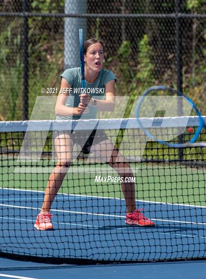 Thumbnail 3 in NCHSAA 3A Girls Tennis Championships (Doubles) photogallery.