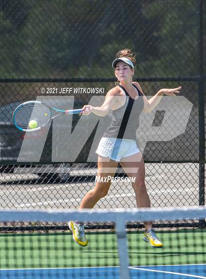 Thumbnail 2 in NCHSAA 3A Girls Tennis Championships (Doubles) photogallery.