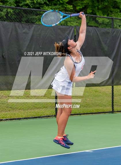 Thumbnail 2 in NCHSAA 3A Girls Tennis Championships (Doubles) photogallery.