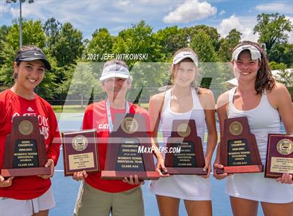 Thumbnail 3 in NCHSAA 3A Girls Tennis Championships (Doubles) photogallery.
