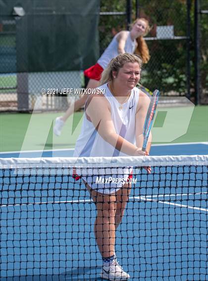 Thumbnail 1 in NCHSAA 3A Girls Tennis Championships (Doubles) photogallery.