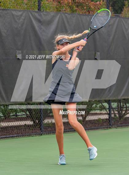 Thumbnail 1 in NCHSAA 3A Girls Tennis Championships (Doubles) photogallery.