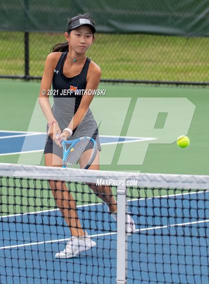 Thumbnail 2 in NCHSAA 3A Girls Tennis Championships (Doubles) photogallery.