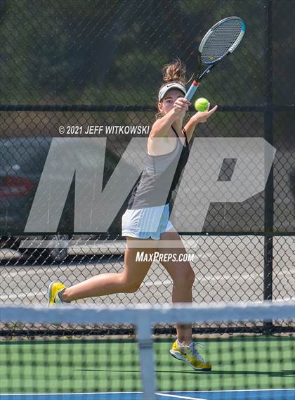 Thumbnail 3 in NCHSAA 3A Girls Tennis Championships (Doubles) photogallery.