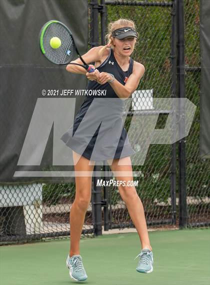 Thumbnail 1 in NCHSAA 3A Girls Tennis Championships (Doubles) photogallery.