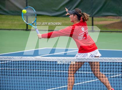 Thumbnail 3 in NCHSAA 3A Girls Tennis Championships (Doubles) photogallery.