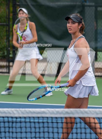Thumbnail 2 in NCHSAA 3A Girls Tennis Championships (Doubles) photogallery.