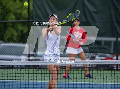 Thumbnail 1 in NCHSAA 3A Girls Tennis Championships (Doubles) photogallery.