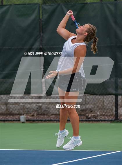 Thumbnail 1 in NCHSAA 3A Girls Tennis Championships (Doubles) photogallery.