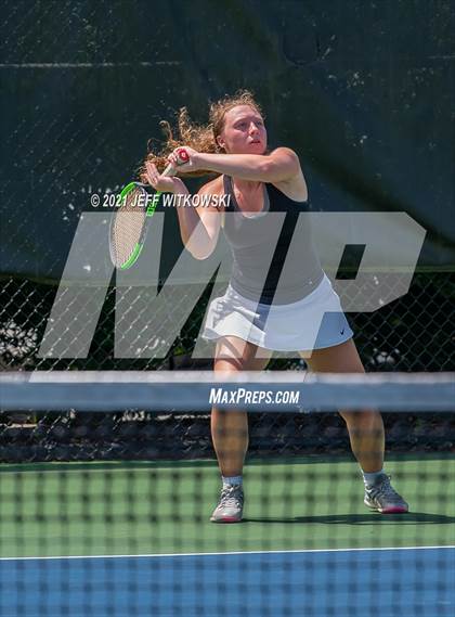 Thumbnail 3 in NCHSAA 3A Girls Tennis Championships (Doubles) photogallery.