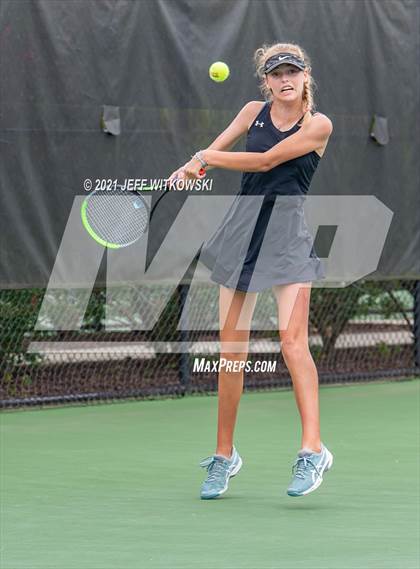 Thumbnail 3 in NCHSAA 3A Girls Tennis Championships (Doubles) photogallery.