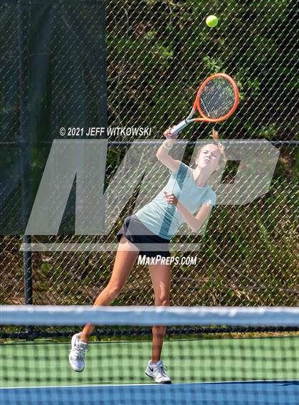 Thumbnail 2 in NCHSAA 3A Girls Tennis Championships (Doubles) photogallery.