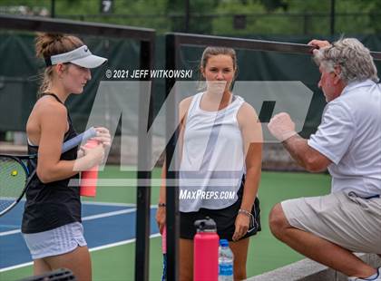 Thumbnail 3 in NCHSAA 3A Girls Tennis Championships (Doubles) photogallery.
