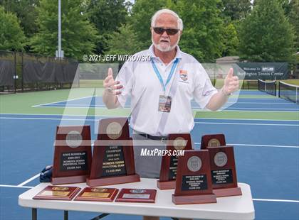 Thumbnail 3 in NCHSAA 3A Girls Tennis Championships (Doubles) photogallery.