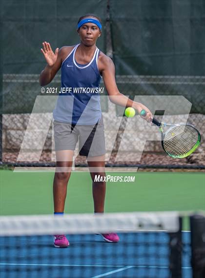 Thumbnail 3 in NCHSAA 3A Girls Tennis Championships (Doubles) photogallery.