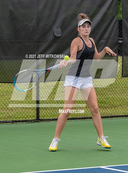 Thumbnail 2 in NCHSAA 3A Girls Tennis Championships (Doubles) photogallery.
