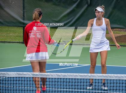 Thumbnail 1 in NCHSAA 3A Girls Tennis Championships (Doubles) photogallery.