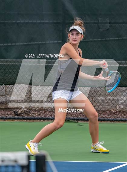 Thumbnail 3 in NCHSAA 3A Girls Tennis Championships (Doubles) photogallery.